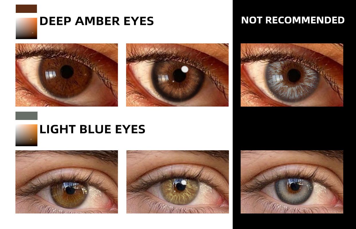 Amber and hazel contact lens styling guide